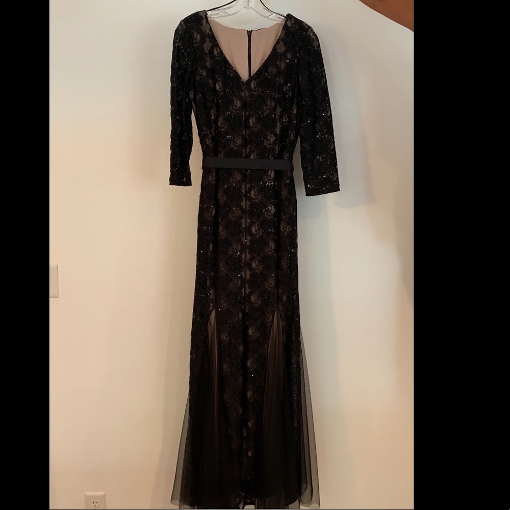 Black Sequence and Lace Formal Gown